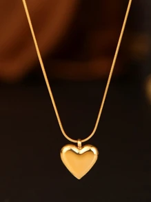 1 Stück modische Halskette mit Edelstahl-Herz-Anhänger für Frauen als Geschenk zu Valentinstag, Muttertag oder für Mutter