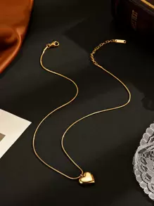 1 Stück modische Halskette mit Edelstahl-Herz-Anhänger für Frauen als Geschenk zu Valentinstag, Muttertag oder für Mutter