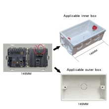 1 pieza vidrio templado eléctrico enchufe , moderno USB Type-C eléctrico salida para casa - Gris - Ver 3