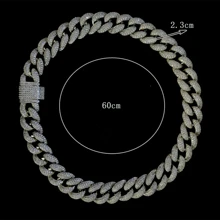 男士方晶鋯石裝飾項鍊