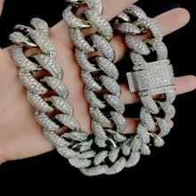 男士方晶鋯石裝飾項鍊