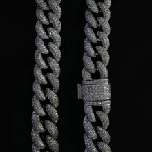 男士方晶鋯石裝飾項鍊