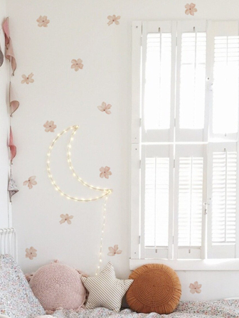 1pc Vivid Colorful Peachy Summer Flower Watercolor Floral Boho Nordic Vintage Wallpaper Sticker Vinyl Wall Art Decal DIY Home Flower Decoration, Stickers, Wall Decal, Vinyl Decal For Home Decorations, Spring Decoration Items Refresh Your Home, Rama Decoration Stickers Gifts Birthday Graduation