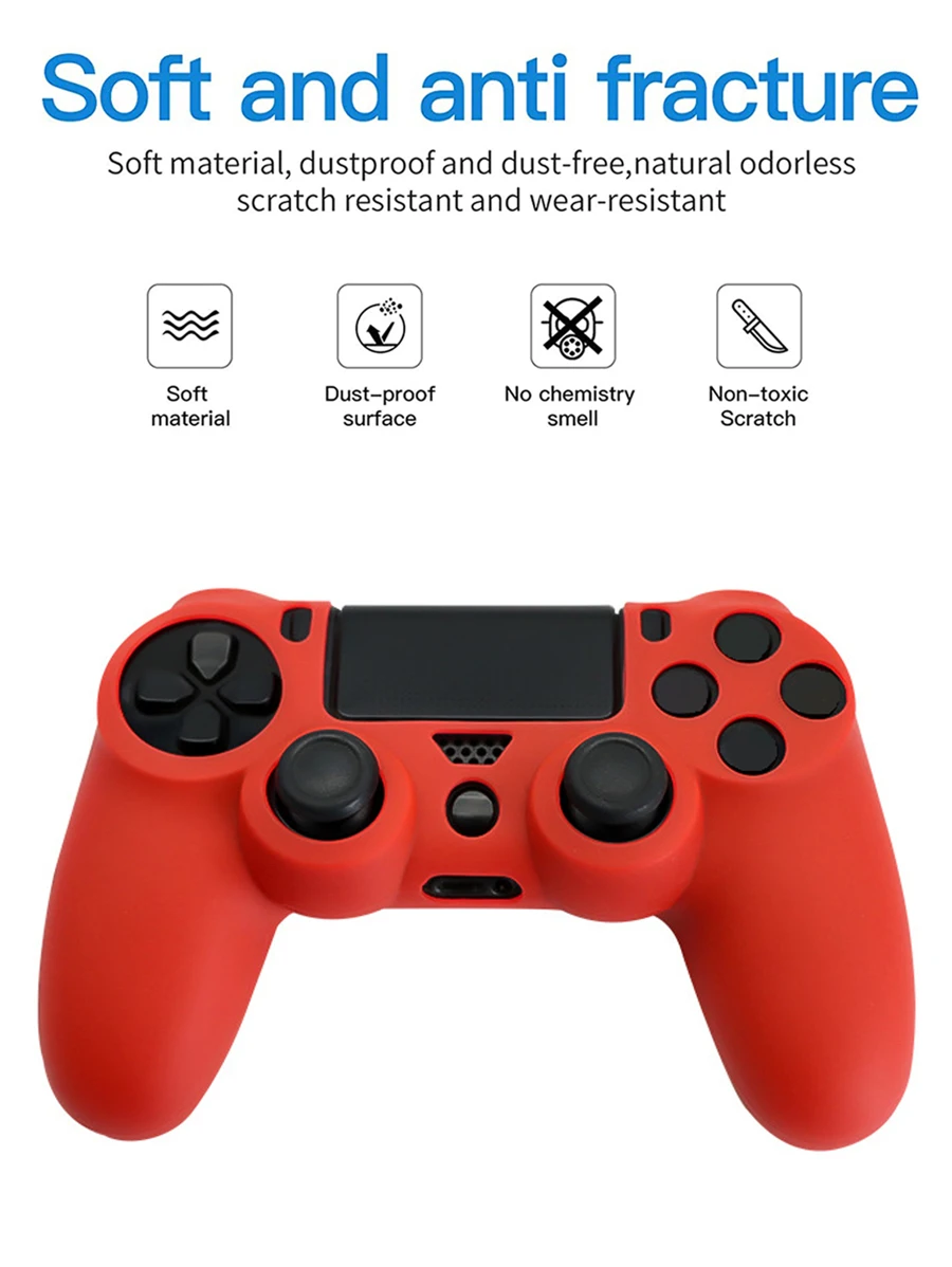 1pc PlayStation 4 Controller Silicone Cover, Anti-Slip, Anti-Scratch, Dust-Proof, Enhances Gaming Experience, Soft Silicone For Comfortable Feel