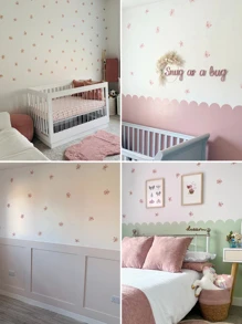 قطعة واحدة ملصق جداري فني لزهرة صيفية ملونة وحيوية بطراز بوهيمي شمالي أوروبي، ملصق ورق حائط فيني للزينة المنزلية، ملصقات ديكور جداري، ملصق فيني لديكور المنزل، عناصر ديكور ربيعية لتجديد منزلك، ملصقات ديكور الإطار هدايا عيد الميلاد والتخرج