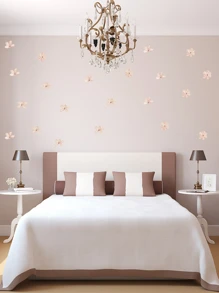 قطعة واحدة ملصق جداري فني لزهرة صيفية ملونة وحيوية بطراز بوهيمي شمالي أوروبي، ملصق ورق حائط فيني للزينة المنزلية، ملصقات ديكور جداري، ملصق فيني لديكور المنزل، عناصر ديكور ربيعية لتجديد منزلك، ملصقات ديكور الإطار هدايا عيد الميلاد والتخرج