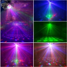 Party Lights Disco Ball Lights Dj Disco Lights LED Stage Strobe Lights Projector, Voice Control Remote Party Lights with 9.8ft USB Power Cord for Club Bar Holiday Christmas Dance Gift Birthday Wedding Home Decoration - Black - View 4