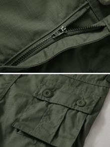 TRGPSG Men's Ripstop Wild Cargo Pants, Relaxed Fit Hiking Pants, Camo Combat Casual Work Pants With 8 Pockets(No Belt) - 軍綠色 - 查看 4
