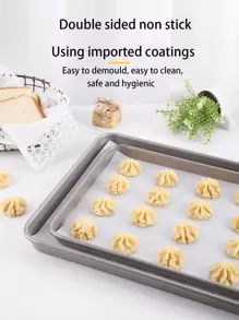 1 件不粘烤盘、适合烘烤鸡翅、海鲜、鱼和饼干的矩形浅烤盘、金色深烤盘、金色方形蛋糕模具、碳钢饼干和蛋糕模具、蛋糕烤盘、烤箱友好型烘焙/烤制/砂锅菜盘、适用于各种烤箱烘焙食品的多功能矩形烤盘