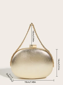 mini dorado Bolso clutch para mujeres , de mano Bolso de noche - Dorado - Ver 7
