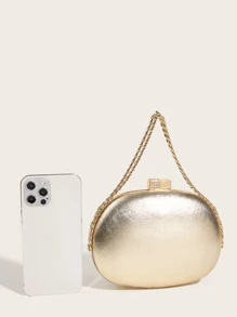 mini dorado Bolso clutch para mujeres , de mano Bolso de noche - Dorado - Ver 3