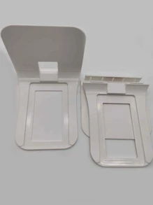 1入組塑料壁掛式儲物架純白色免打孔壁掛式家用浮動擱板 - 白色 - 查看 5