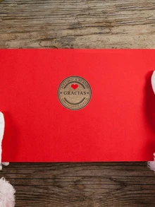 1卷標語圖案禮物貼紙 - 棕色 - 查看 3