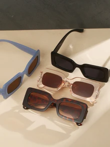 4 件装矩形塑料镜框夏季时尚眼镜，男女皆宜，适合度假、运动、旅行、驾驶、海滩、节日、街头、钓鱼、户外、派对的时尚眼镜，适合夏季海滩度假、户外、旅行