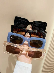 4 件装矩形塑料镜框夏季时尚眼镜，男女皆宜，适合度假、运动、旅行、驾驶、海滩、节日、街头、钓鱼、户外、派对的时尚眼镜，适合夏季海滩度假、户外、旅行