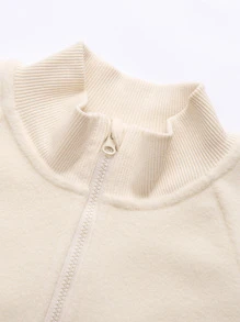 Annil Tween Girl Autumn Comfortable & Warm Casual Dress Stylish Stand Collar Dress White - White - View 5