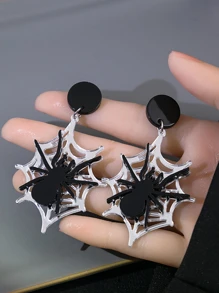 一对独特设计的时尚蜘蛛造型个性化耳环 - 彩色 - 查看 1