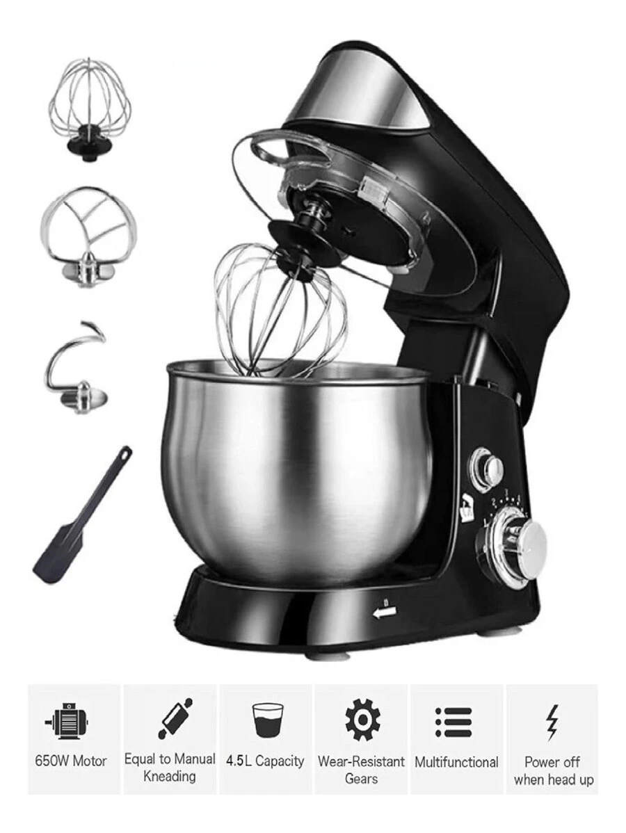 Batidora De Pedestal Rotación Planetaria Power Kitchen 660w - Negro - Ver 1