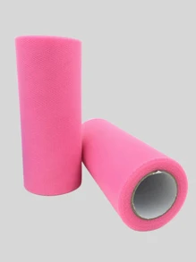 1 cuộn vải tuyn dài 25 yard cho tiệc cưới trang trí váy phồng vải tuyn - Hồng - Xem 1