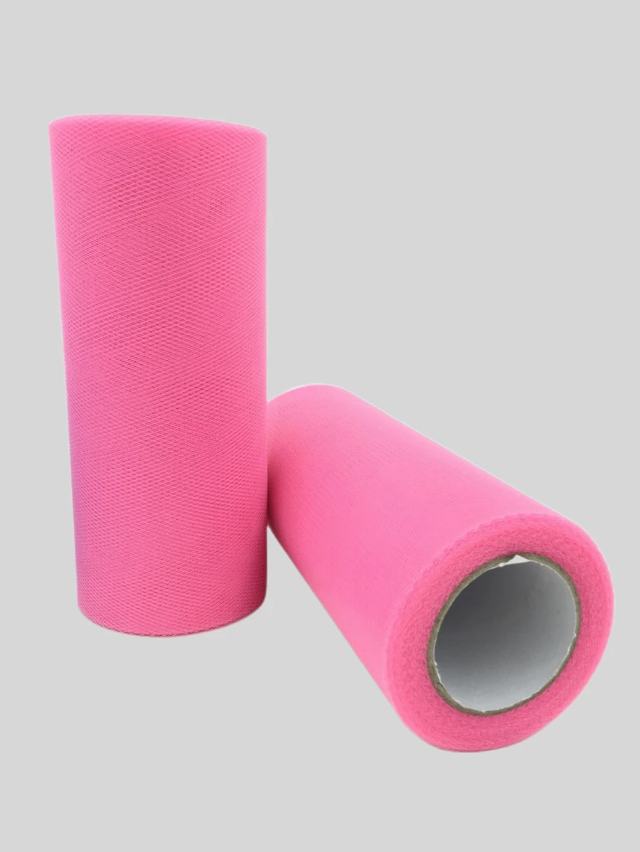 1 cuộn vải tuyn dài 25 yard cho tiệc cưới trang trí váy phồng vải tuyn - Hồng - Xem 1