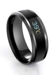 Thép Không Gỉ Thời Trang Đơn Giản Khí Quyển Đuôi Vòng Trang Trí Vòng Điều Khiển Nhiệt Độ - màu đen - Xem 1