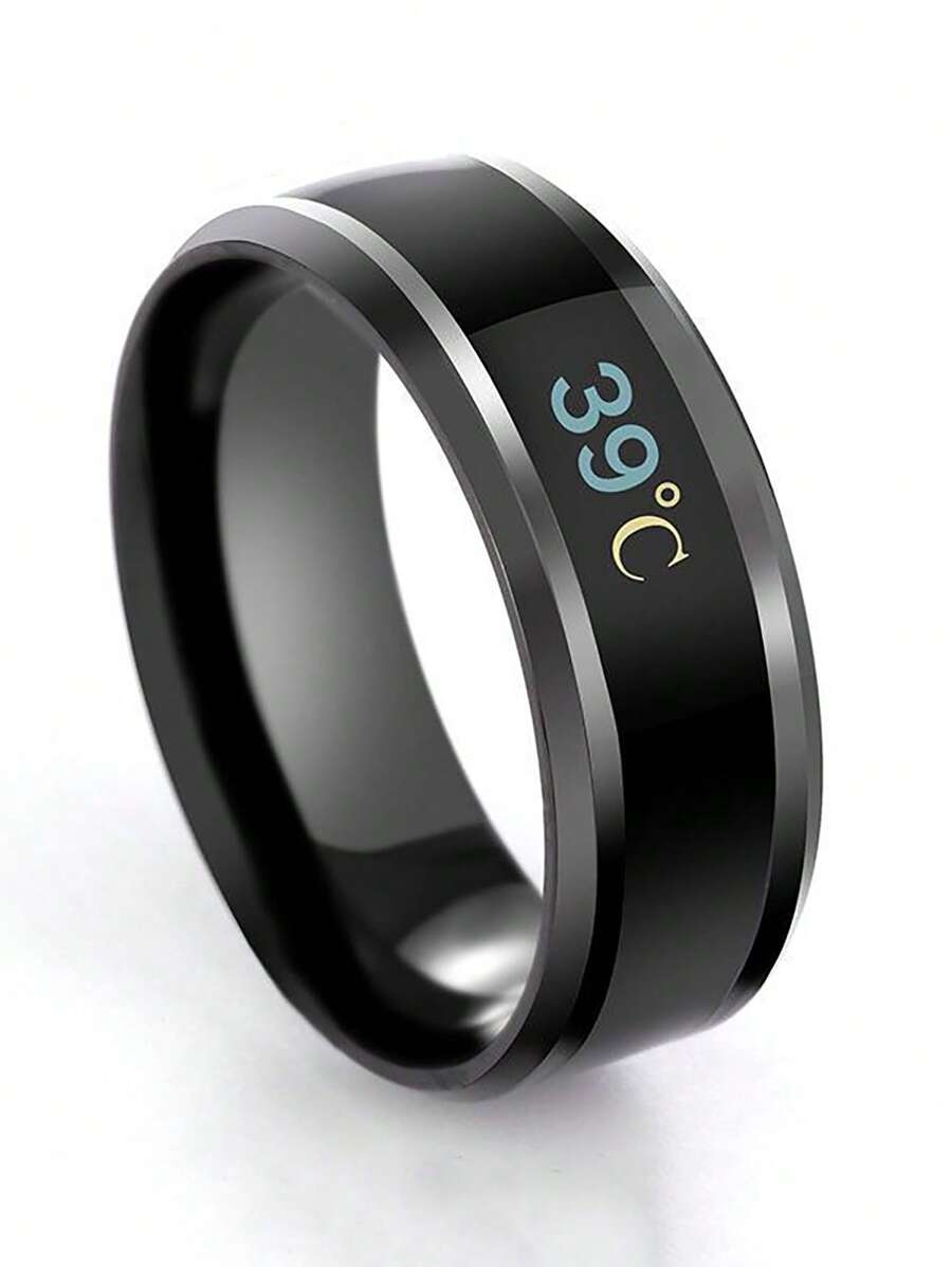 Thép Không Gỉ Thời Trang Đơn Giản Khí Quyển Đuôi Vòng Trang Trí Vòng Điều Khiển Nhiệt Độ - màu đen - Xem 1