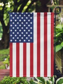 1pc Americana Pattern Garden Flag, Modern Garden Flag For Outdoor Without Flagpole - Blue and White - View 2