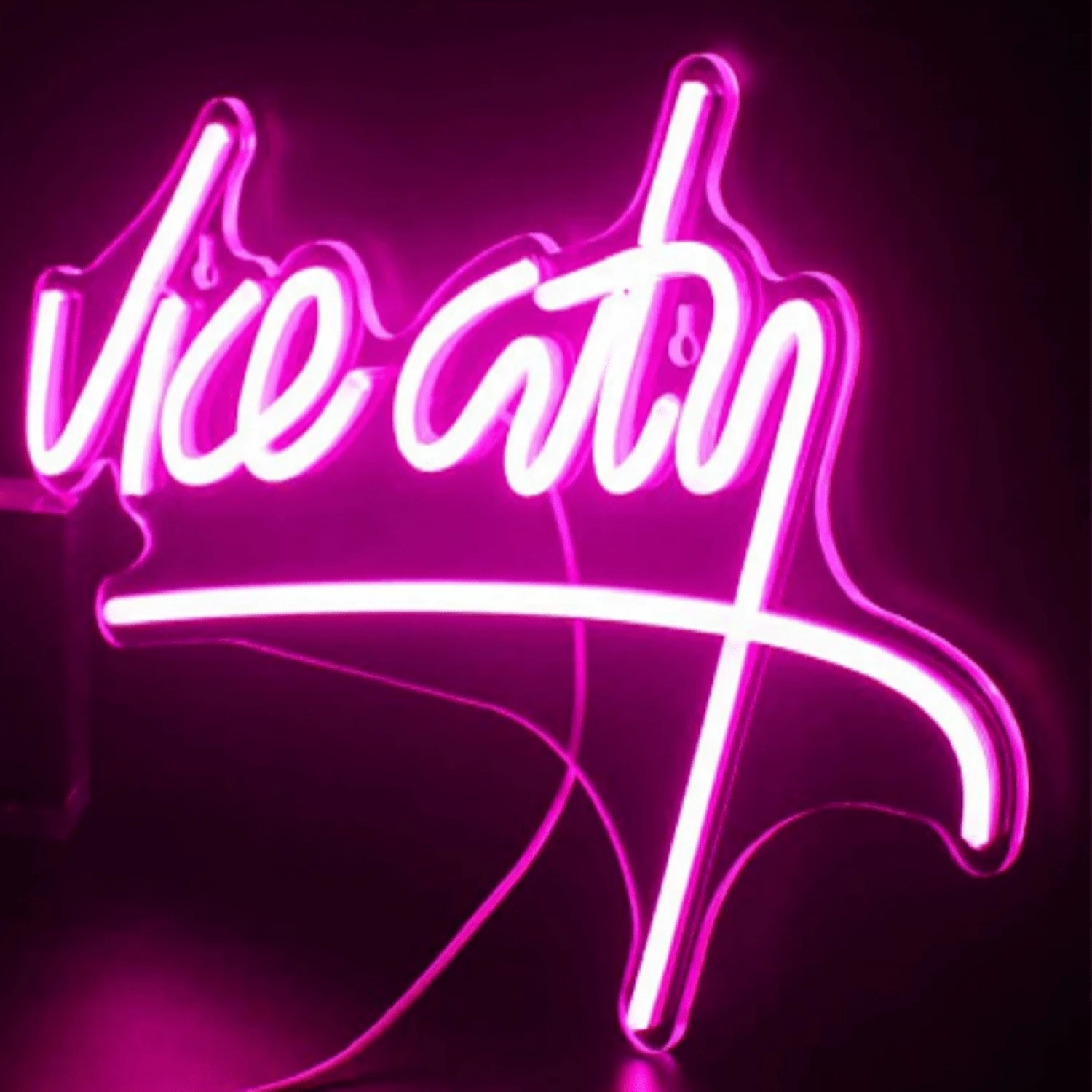 1pc PMMA Neon Light With USB, Modernist Letter Design LED Neon Sign For Home - Pink - View 1