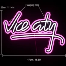 1pc PMMA Neon Light With USB, Modernist Letter Design LED Neon Sign For Home - Pink - View 3
