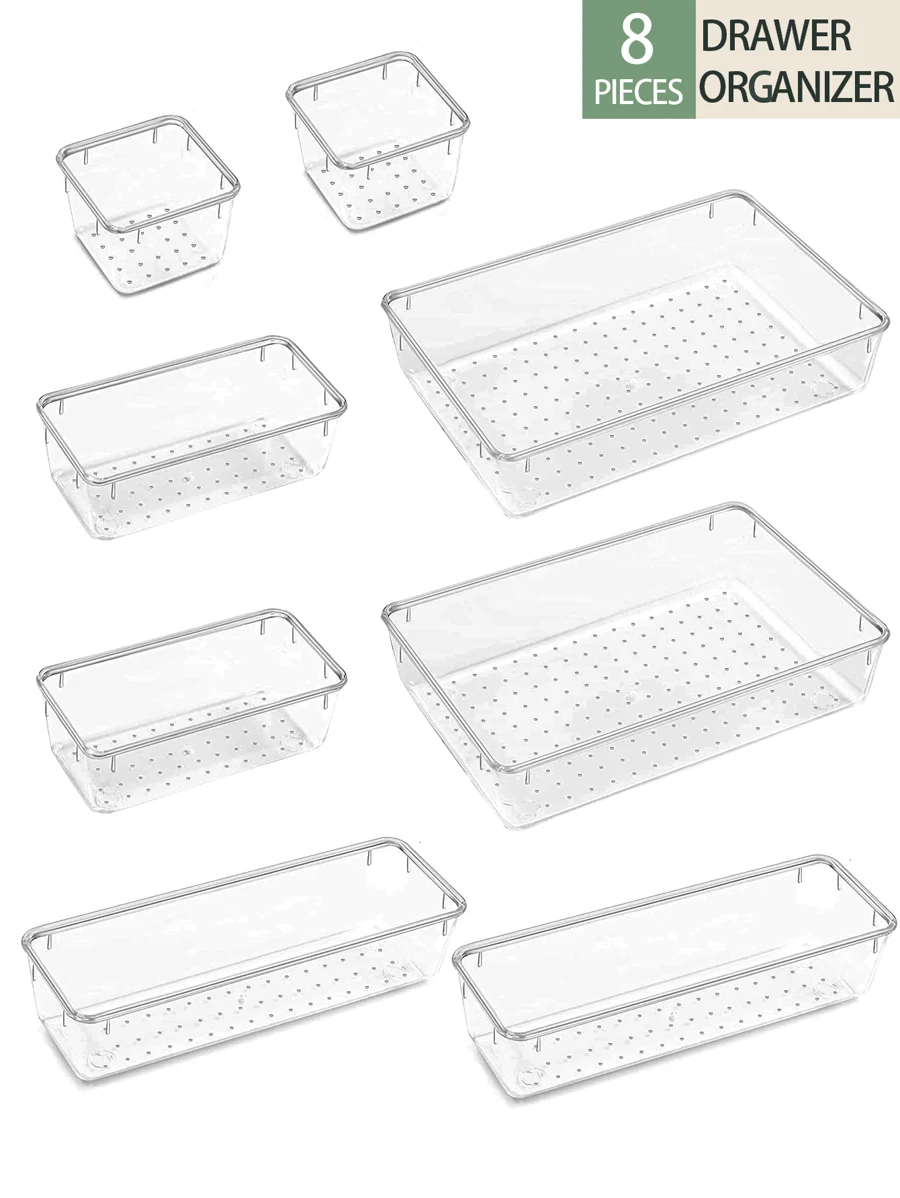 1入組/套亞克力混合性書桌抽屜收納 - 無色 - 查看 1