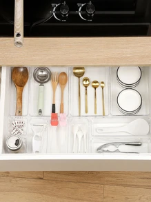 1入組/套亞克力混合性書桌抽屜收納 - 無色 - 查看 2