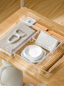 1入組/套亞克力混合性書桌抽屜收納 - 無色 - 查看 9