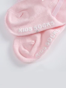 1雙嬰兒蝴蝶結裝飾防滑地板襪適合夏天 - 粉色 - 查看 4