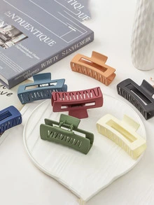 Rectangle Hair Claw - Orange - View 4