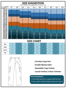 TRGPSG Men's Ripstop Wild Cargo Pants, Relaxed Fit Hiking Pants, Camo Combat Casual Work Pants With 8 Pockets(No Belt) - 軍綠色 - 查看 6