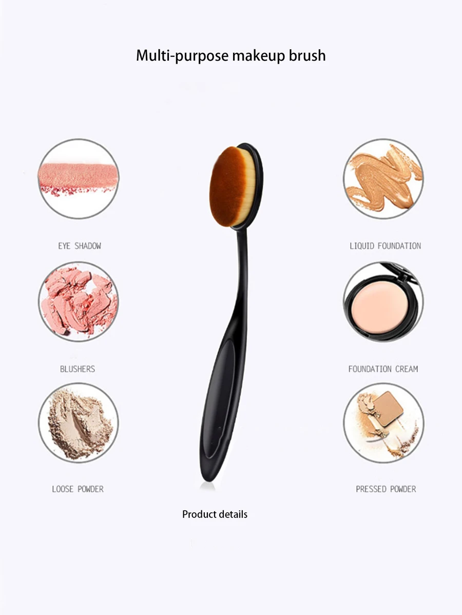 Cọ nền di động, 1 cọ trang điểm hình bàn chải đánh răng bằng Polyamide có nắp đậy, Bộ cọ, Bộ cọ trang điểm, Bộ cọ trang điểm, Bộ trang điểm hoàn chỉnh, Bộ cọ trang điểm, Bộ trang điểm hoàn chỉnh, Bộ cọ, Bộ cọ trang điểm, Bộ quà tặng trang điểm - màu đen - Xem 1