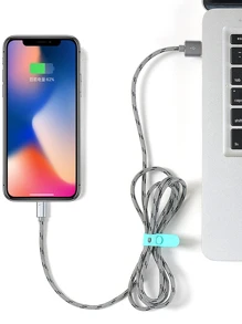 4入組白色數據線整理器鈕扣適用於數據線 - 白色 - 查看 5