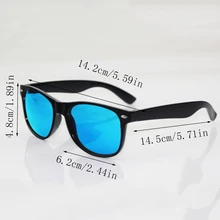 男士和女士反光太陽眼鏡復古低至臀部太陽眼鏡藍色反光1入組 - 黑色 - 查看 3