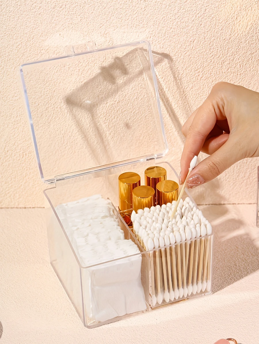 化妆品收纳盒，豪华透明化妆品收纳盒带盖化妆品收纳盒，房间，家居，卧室，浴室，房屋，粉色房间，客厅装饰，旅行用品，礼品袋，送给妈妈、爸爸、男士、朋友、老师、生日、婚礼、书桌、架子、配件、礼品盒、趣味礼物、收纳、珠宝盒、小袋、化妆刷架、刷子架、香水收纳盒、小袋 - 無色 - 查看 1