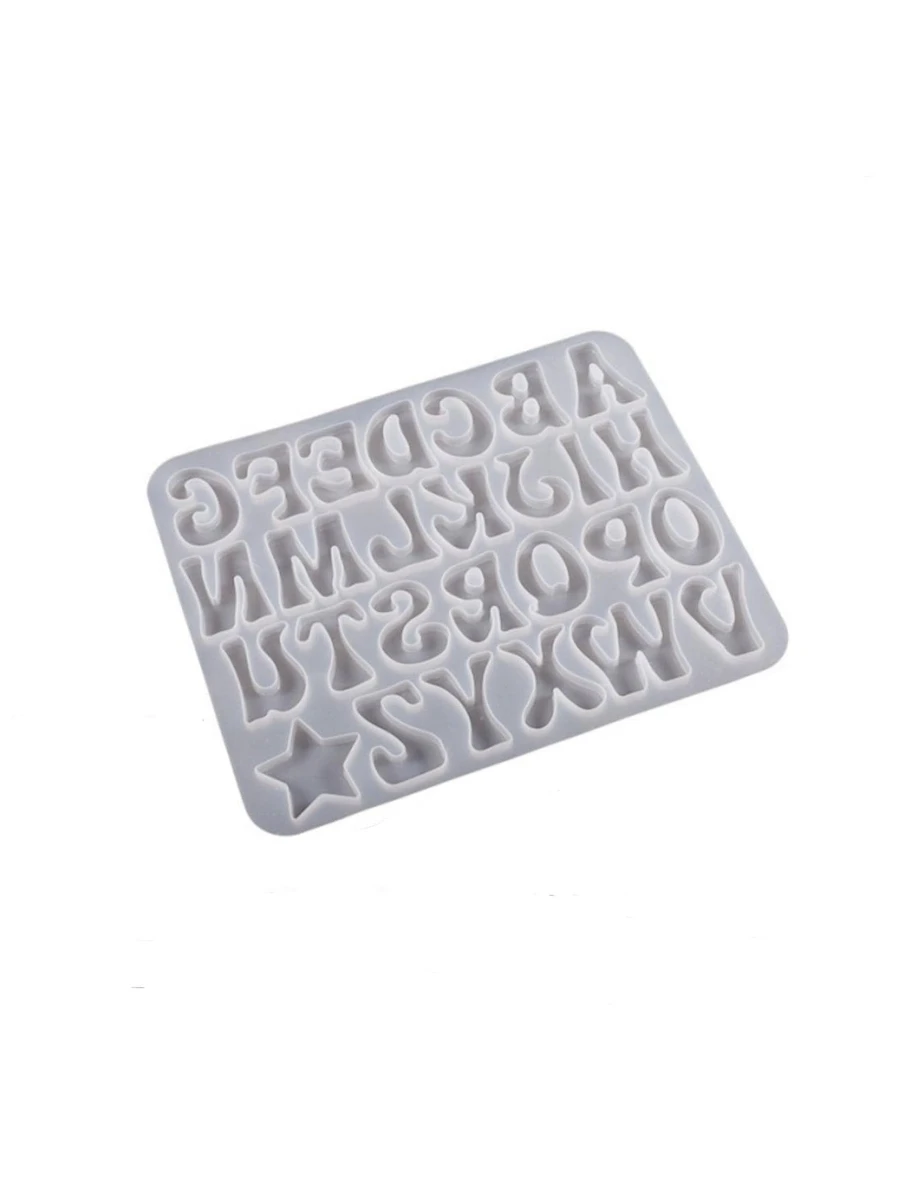 1 Bảng Chữ Cái Thiết Kế Khuôn Silicon DIY, Khuôn Làm Kẹo Silicon Trắng Cho DIY - trắng - Xem 1
