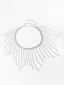 Ring Charm Waist Chain - Silver - View 6