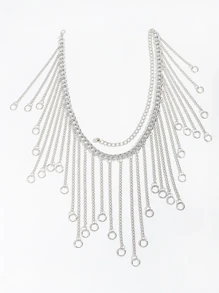 Ring Charm Waist Chain - Silver - View 4