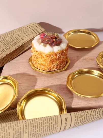 5/10/20pcs Gold Petal Cupcake Liners Baking Cup Holder Dessert Decoration