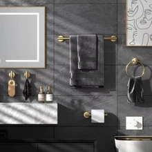 5入組不銹鋼壁掛式儲物架 - 金色 - 查看 3