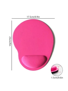 1入組素色乙烯-乙酸乙烯共聚物防滑鼠標墊帶腕托 - 玫紅色 - 查看 7
