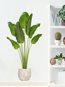 1 件贴纸绿色植物和盆栽植物墙贴花、贴纸、墙贴花、乙烯基贴花用于家居装饰、春季装饰品让您的家焕然一新、拉玛装饰贴纸礼物生日毕业 - 彩色 - 查看 3