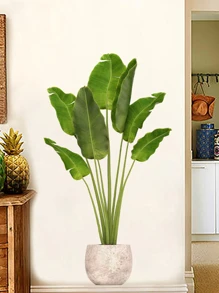 1 件贴纸绿色植物和盆栽植物墙贴花、贴纸、墙贴花、乙烯基贴花用于家居装饰、春季装饰品让您的家焕然一新、拉玛装饰贴纸礼物生日毕业 - 彩色 - 查看 2