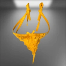 THONG WITH PATCH ADJUSTMENT TO YOUR DESIRE AND COMFORT - 黃色 - 查看 3