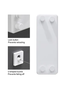Tendedero retráctil de 4,2 m, tendedero de acero de doble capa, colgador de ropa, tendedero para exteriores e interiores - Plateado - Ver 3