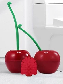 1入組紅色現代櫻桃形狀馬桶刷使用,製成ABS